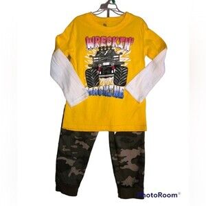 Open Trails Sz M (8/10) Boys Wreckin’ Machine Long Sleeve Camo Pant Set NEW NWT